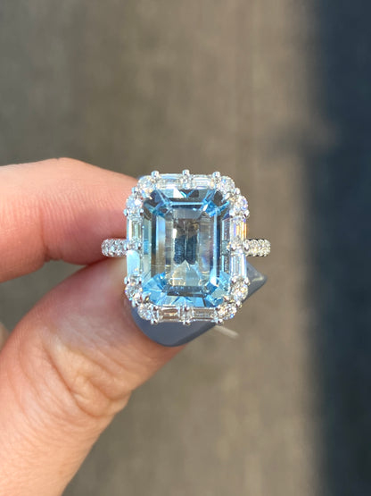 Natural Aquamarine 4.46ct Ring
