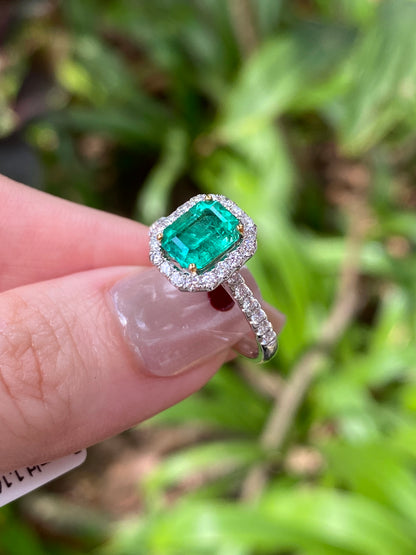 Natural Colombian Emerald 1.16ct Ring