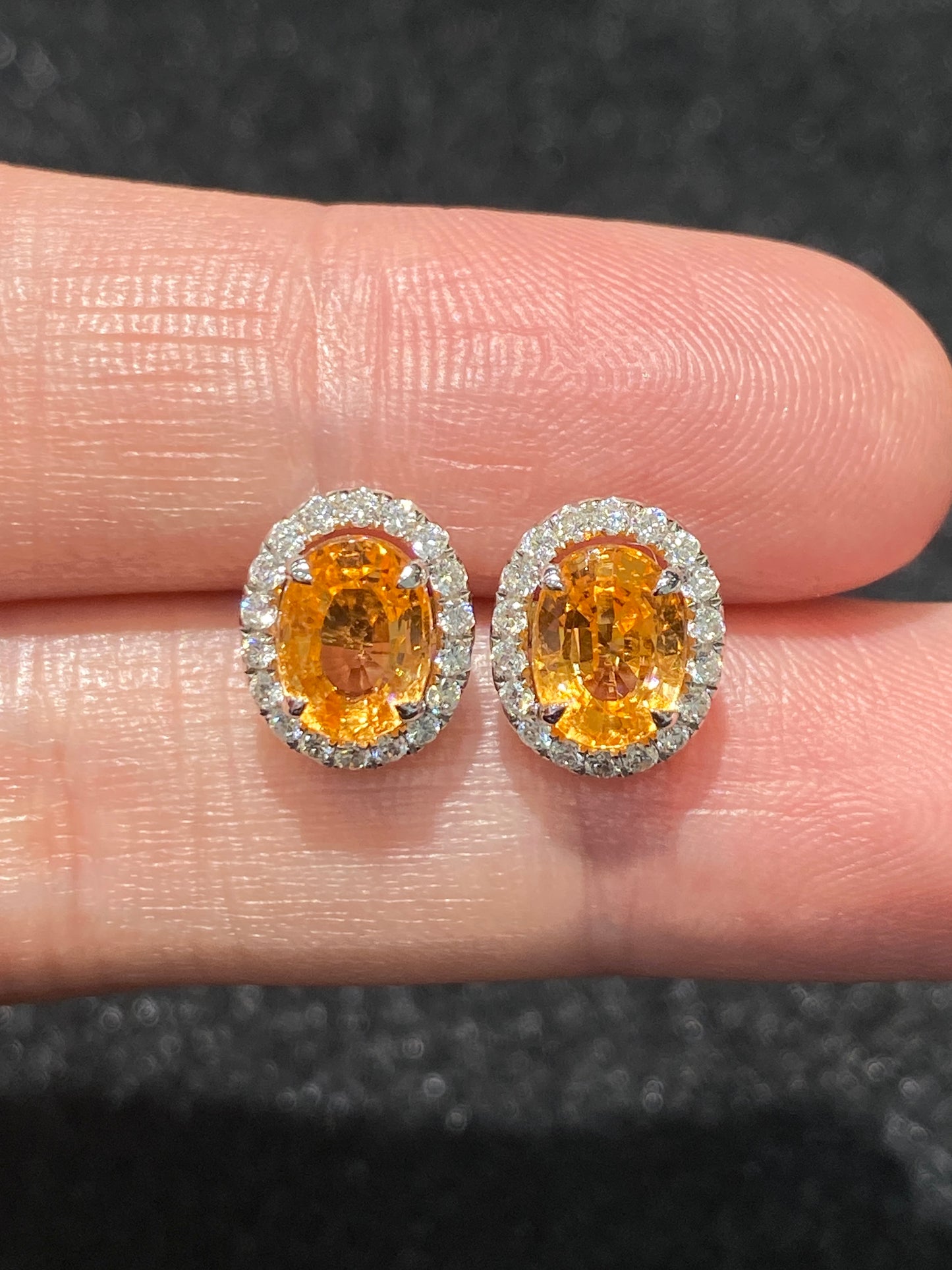 Natural Mandarin Garnet 2.45ct Earrings
