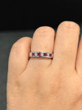 Natural Rubies 0.30ct and Diamonds 0.14ct Ring Set In 18K White Gold Gemstone Fine Jewellery Singapore