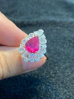 Natural Unheated Ruby 3.08ct Ring Pendant Set With Natural Diamonds In 18K White Gold Gemstone Fine Jewellery Singapore