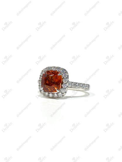 Natural Mandarin Garnet 2.19ct Ring
