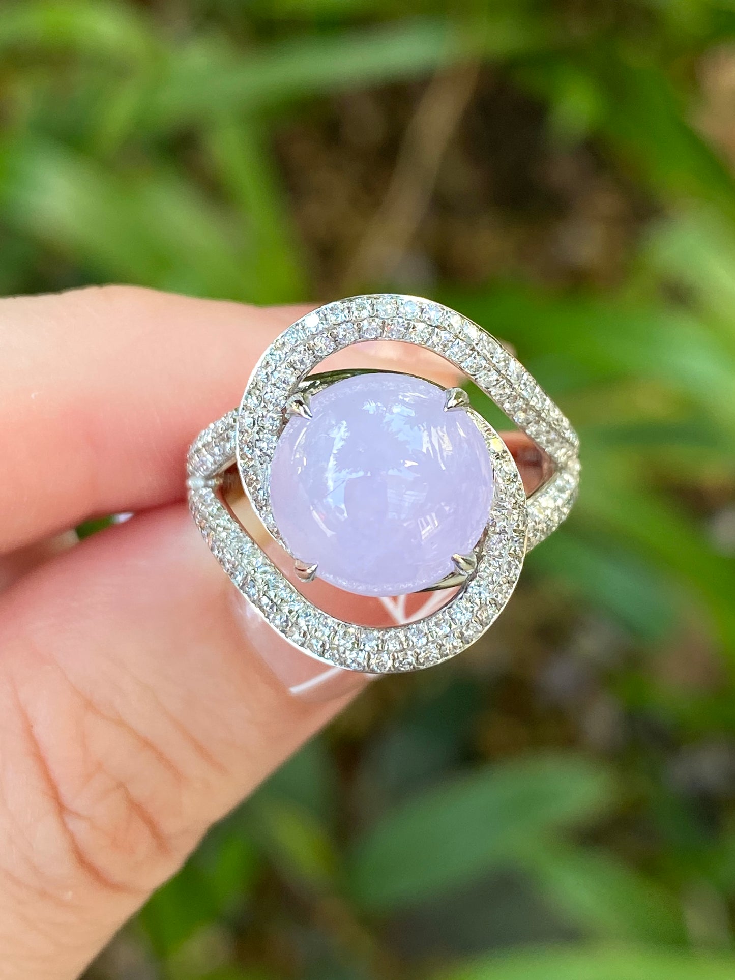Natural Type A Lavender Jadeite Ring