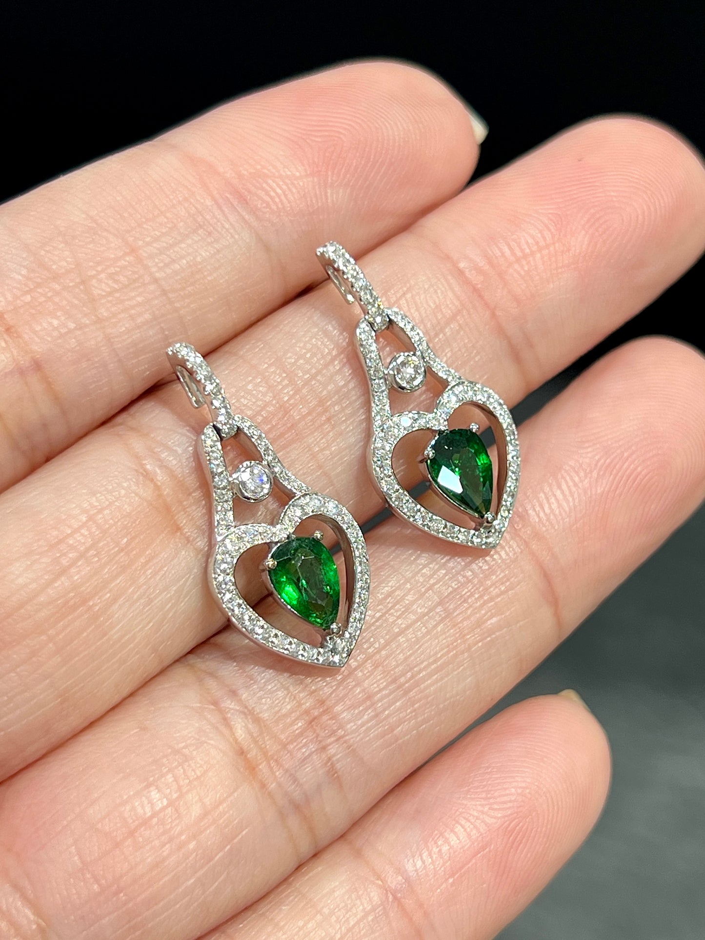 Natural Green Garnet Tsavorite 1.40ct Earrings