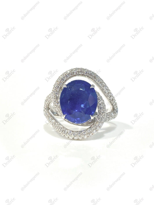 Natural Cornflower Blue Sapphire 4.29ct Ring