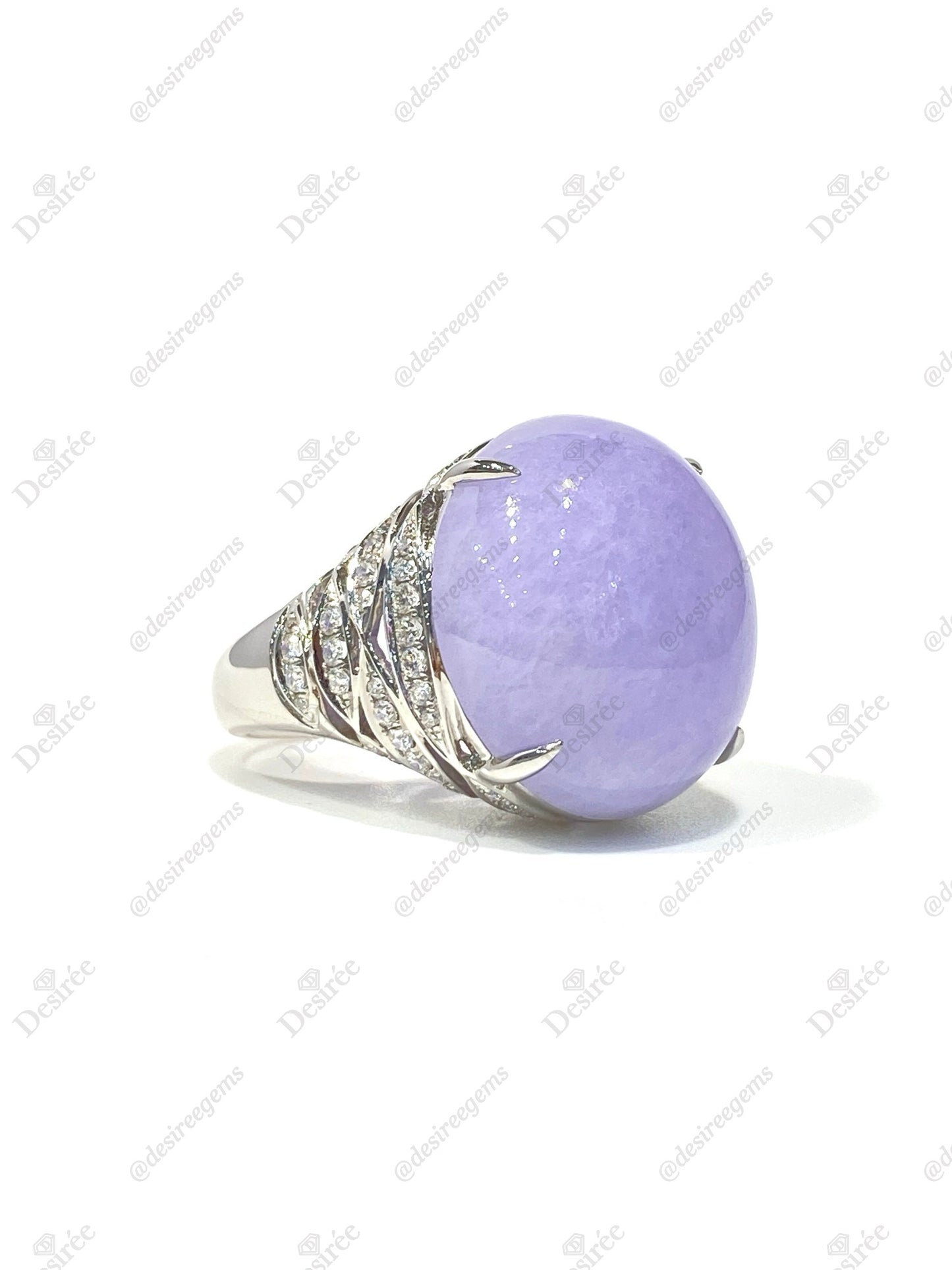 Natural Type A Lavender Jadeite Ring
