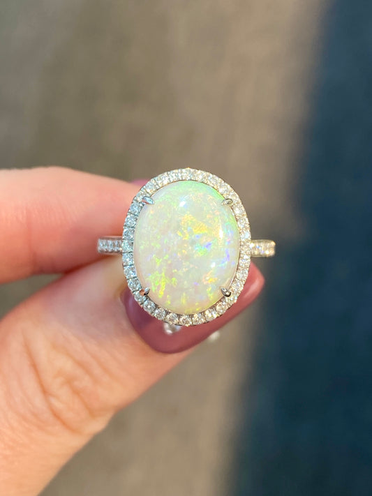 Natural Australian Opal 3.38ct Ring