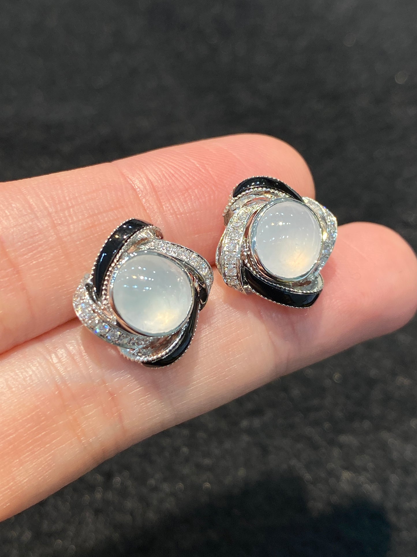 Natural Type A Icy Jadeite Earrings