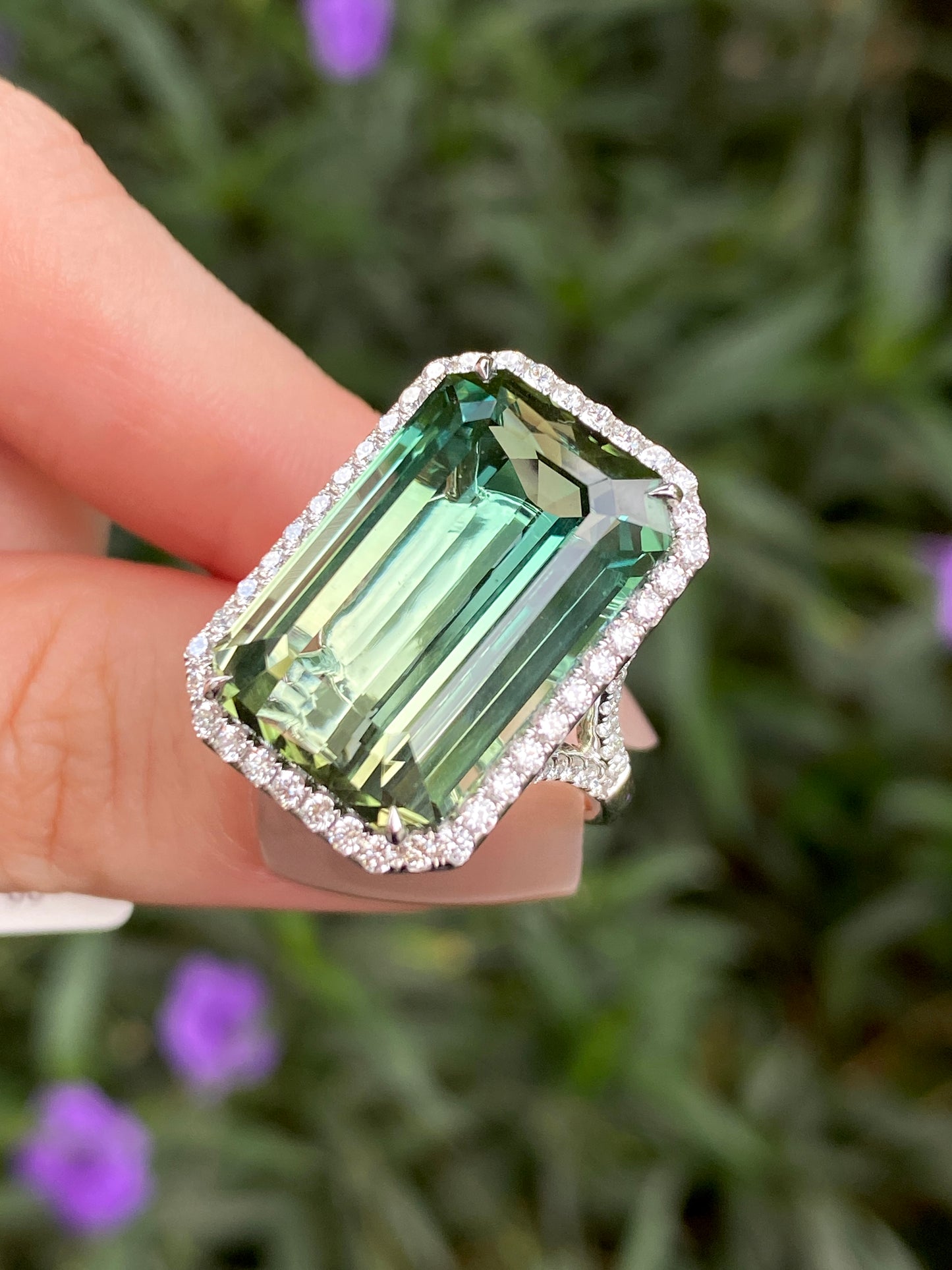 Natural Bi-color Tourmaline 22.69ct Ring