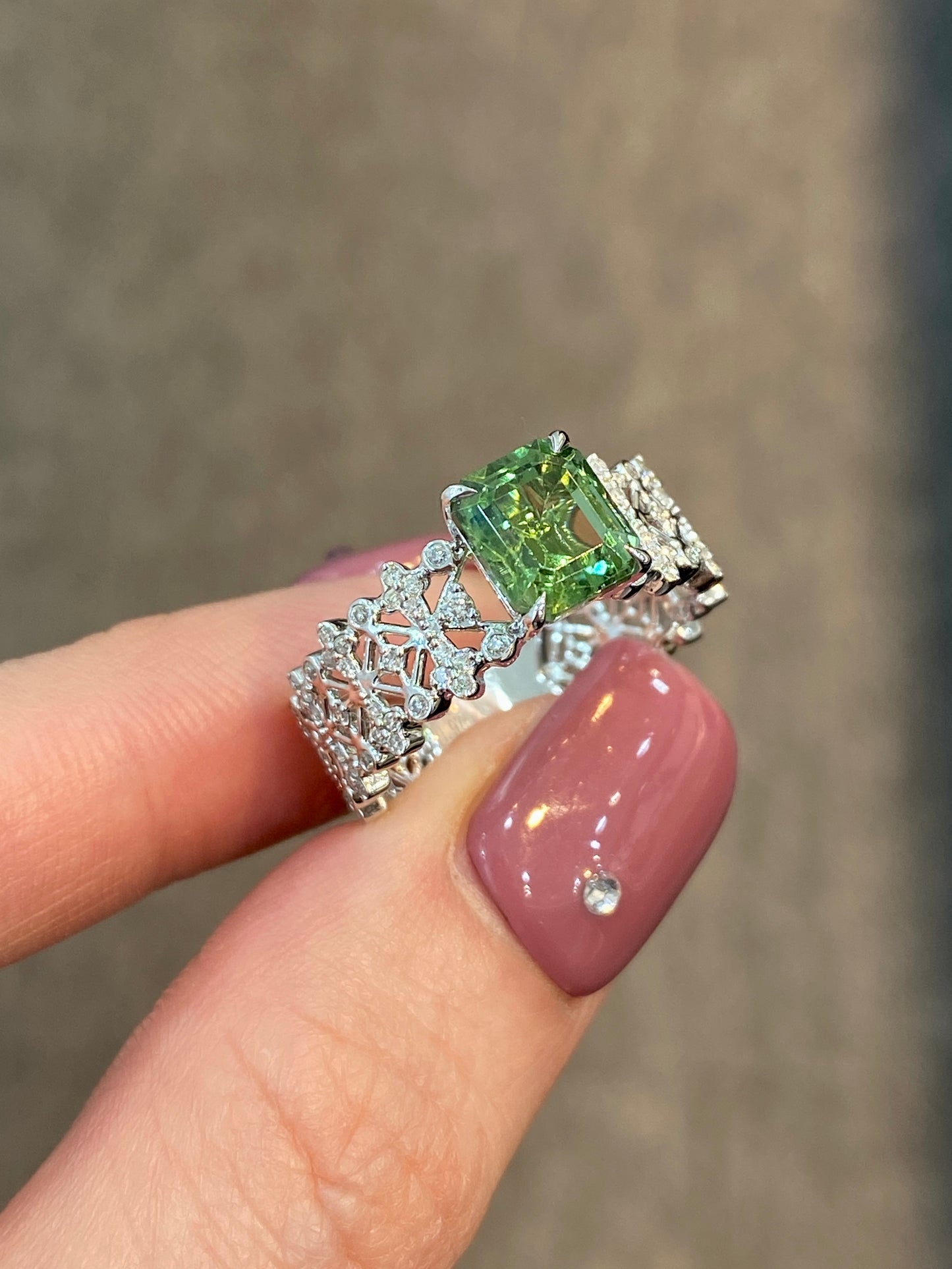 Natural Green Tourmaline 1.97ct Ring