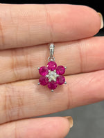 Natural Ruby 1.50ct Pendant Set With Natural Diamonds In 18K White Gold Singapore Gemstone Fine Jewellery