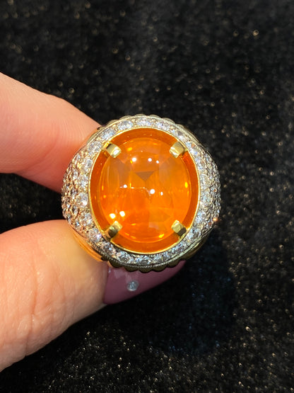 Natural Orange Sapphire Ring 8.15ct