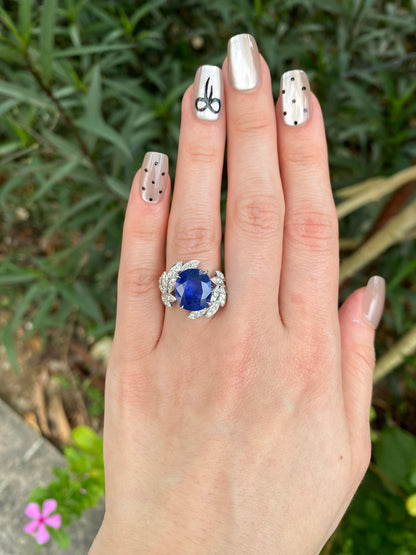 Natural Cornflower Blue Sapphire 5.20ct Ring