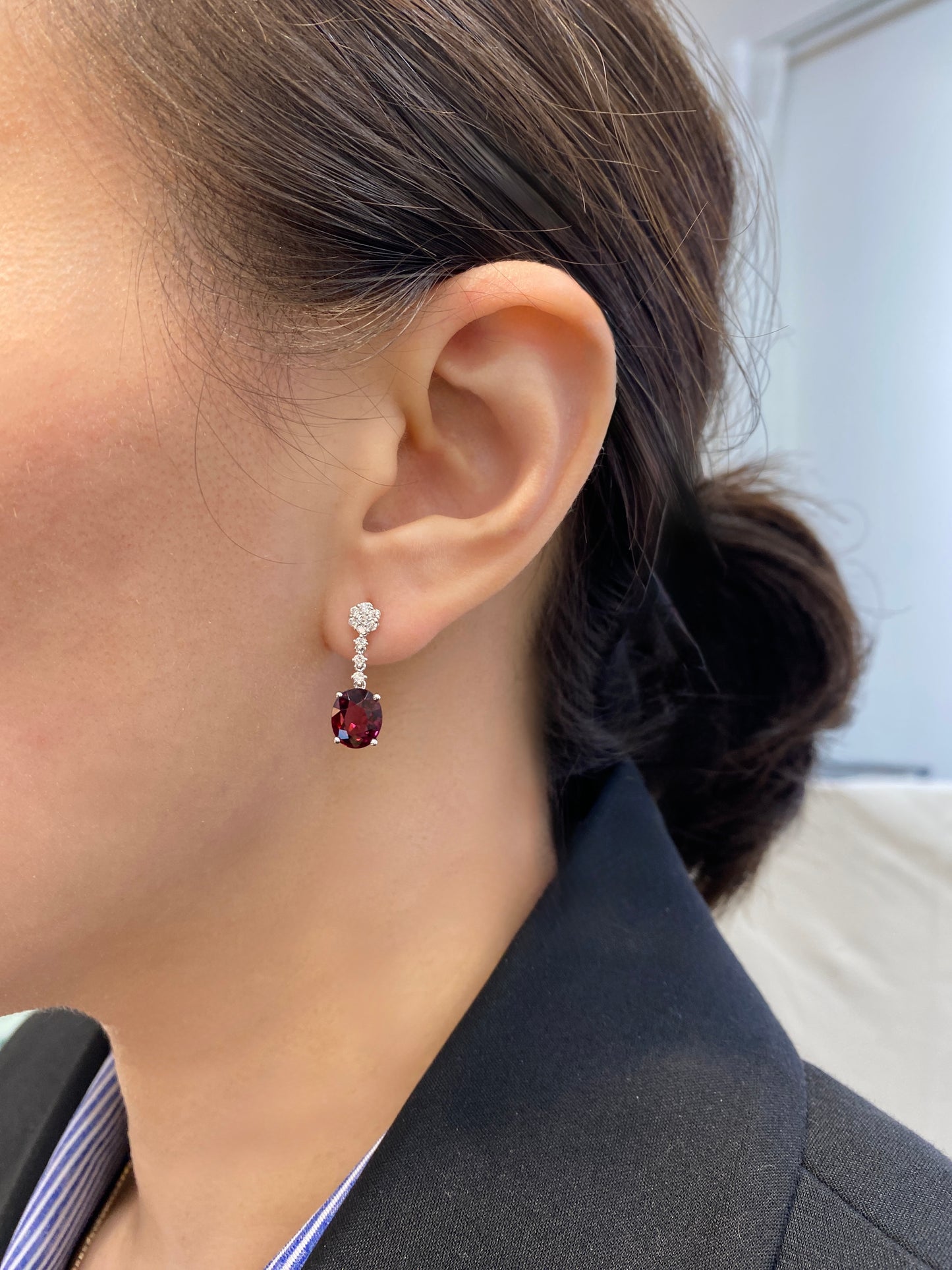 Natural Red Garnet 4.84ct Earrings