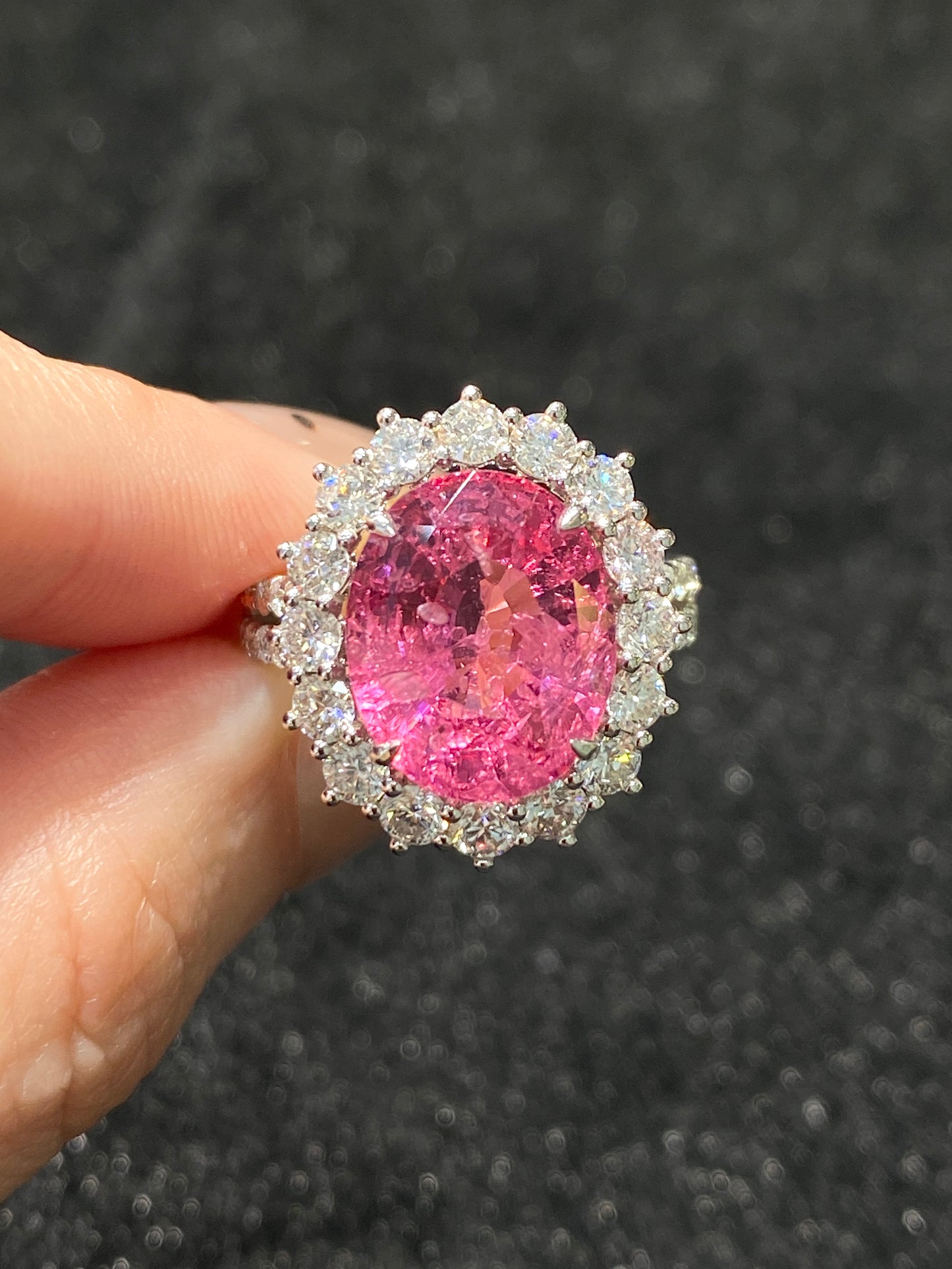 Natural Mahenge Pink Spinel 7.16ct Ring