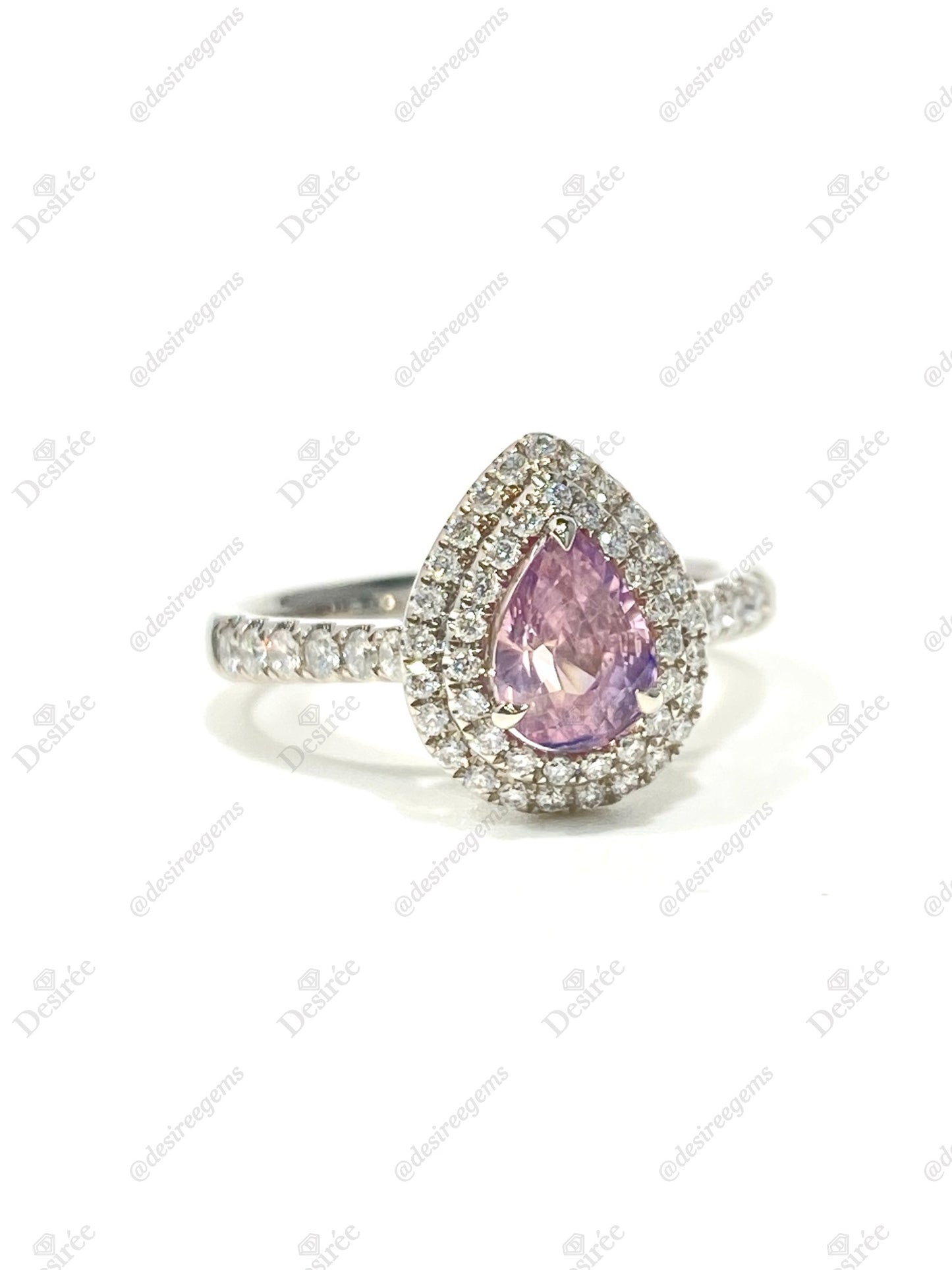 Natural Unheated Padparadscha Sapphire 1.22ct Ring