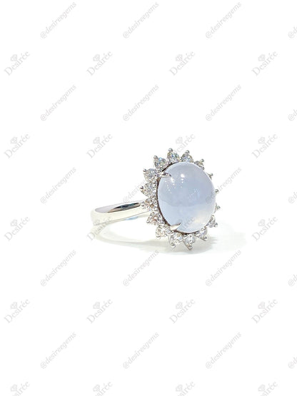 Natural Type A Icy Jadeite Ring