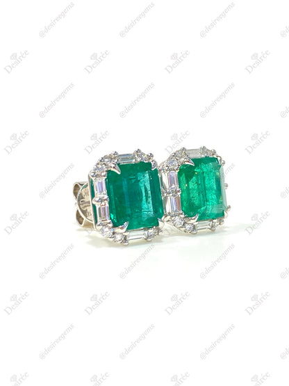 Natural Emerald 4.84ct Earrings