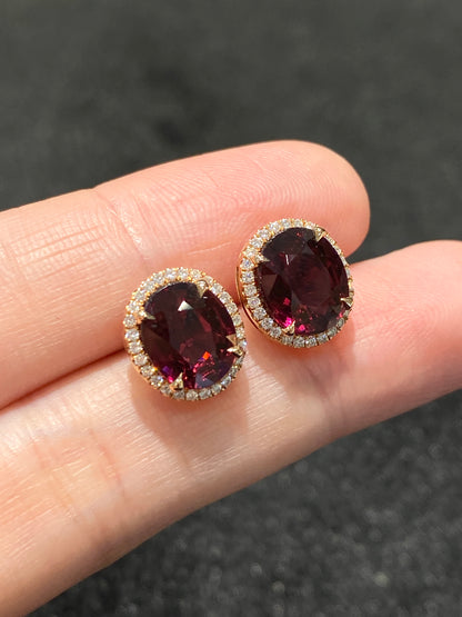 Natural Red Garnet 4.67ct Earrings
