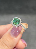 Natural Green Tourmaline 1.99ct Set With Natural Diamonds In 18K White Gold Ring Gemstone Fine Jewelry Singapore