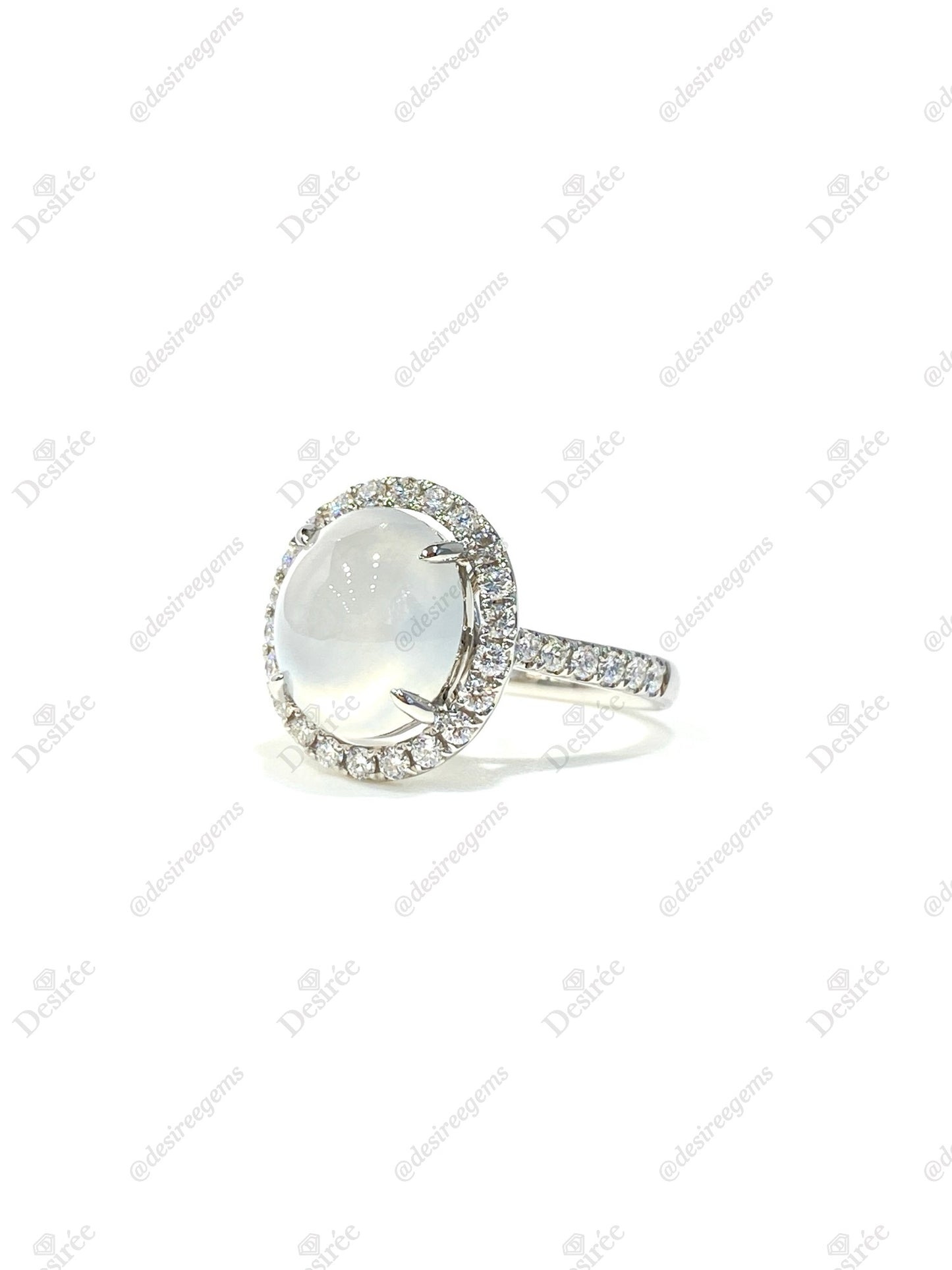 Natural Type A Icy Jadeite Ring