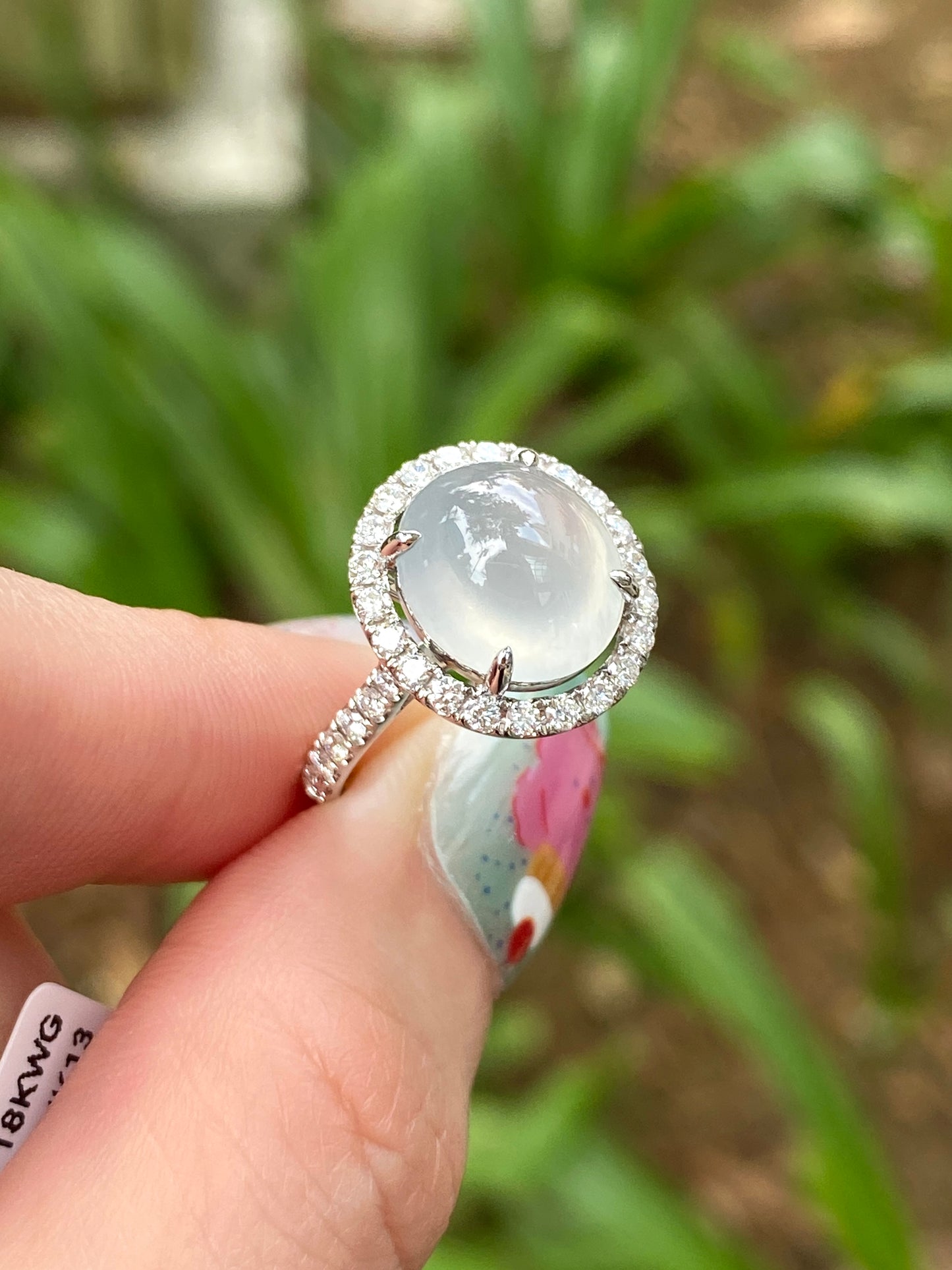 Natural Type A Icy Jadeite Ring