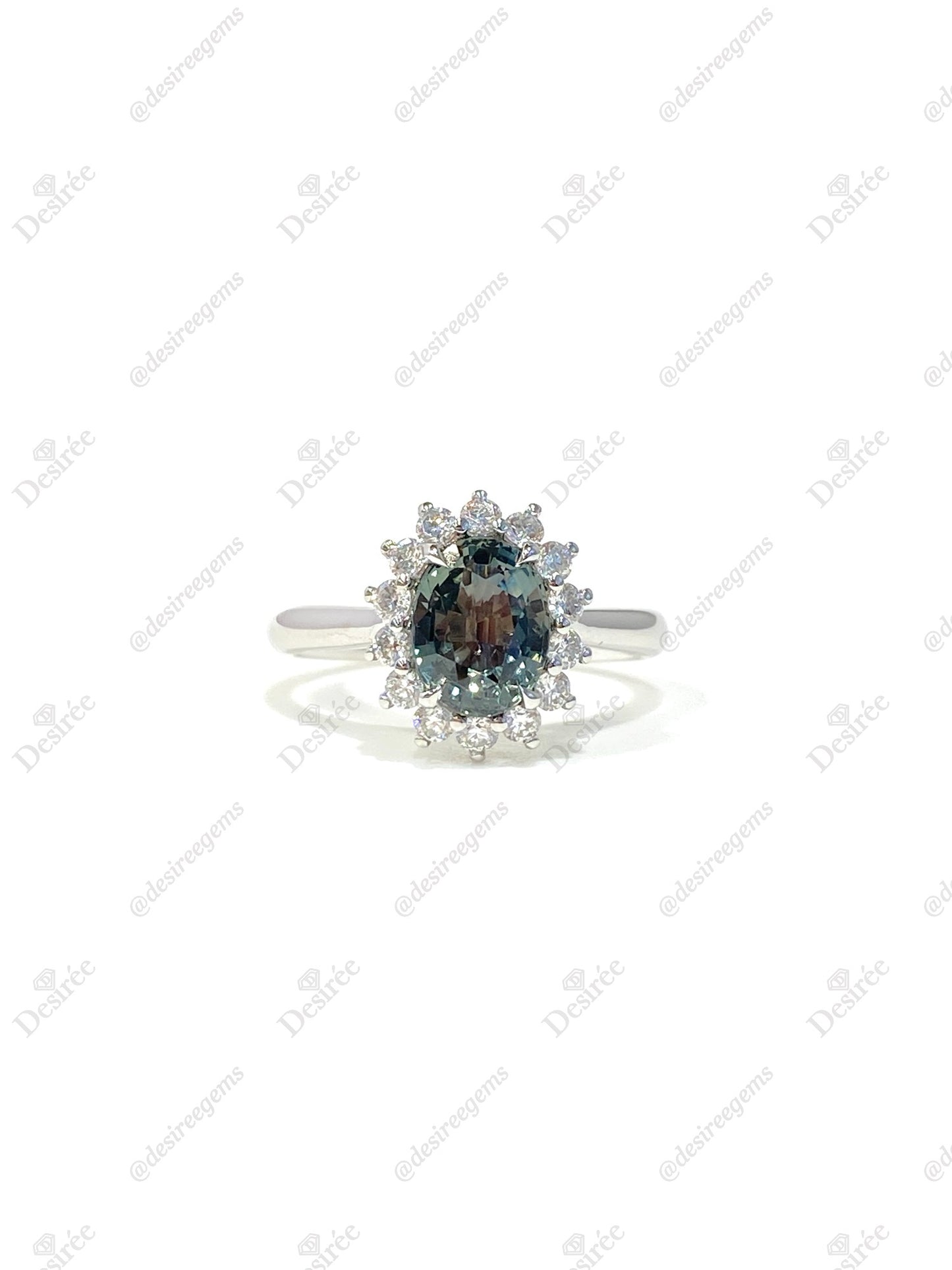 Natural Unheated Teal Sapphire 1.73ct Ring