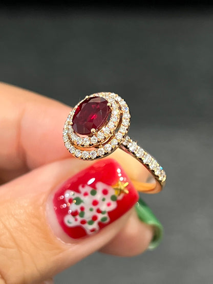 Natural Unheated Ruby 1.04ct Ring
