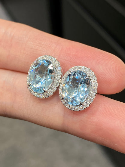 Natural Aquamarine Earrings 4.62ct