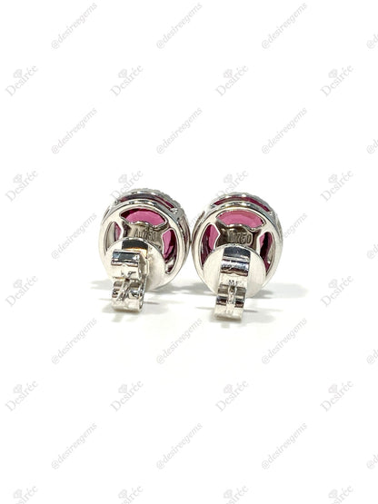 Natural Rhodolite Garnet 4.48ct Earrings