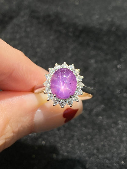 Natural Unheated Star Sapphire 3.12ct Ring