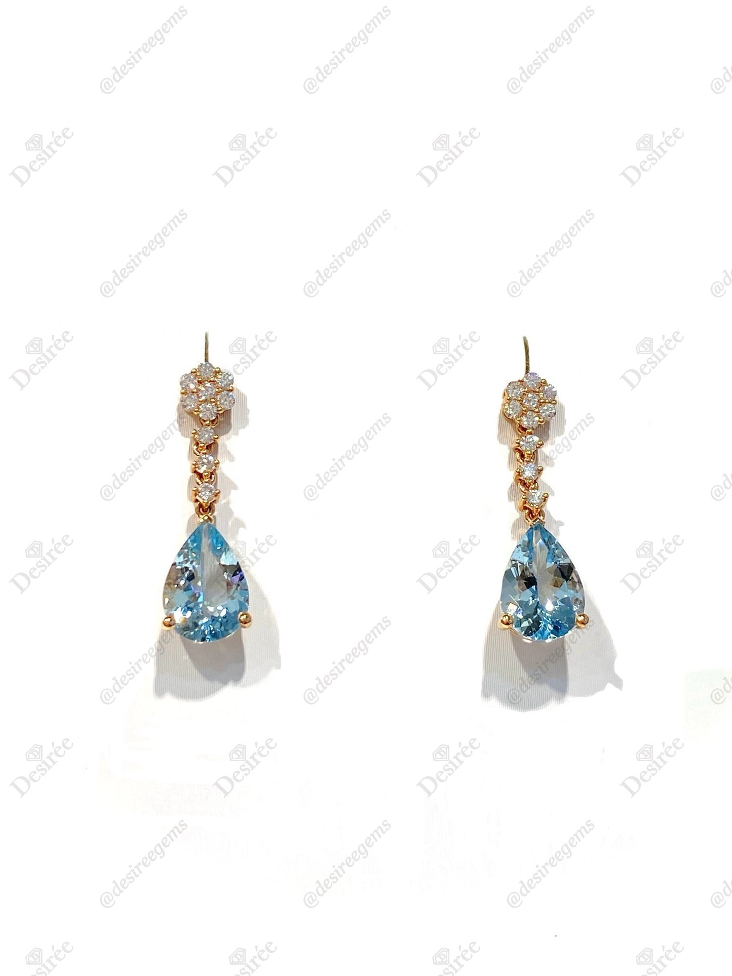 Natural Aquamarine Earrings 2.98ct