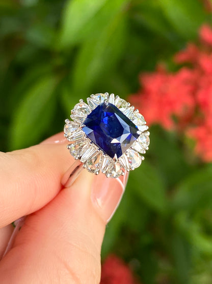Natural Royal Blue Sapphire 3.48ct Ring
