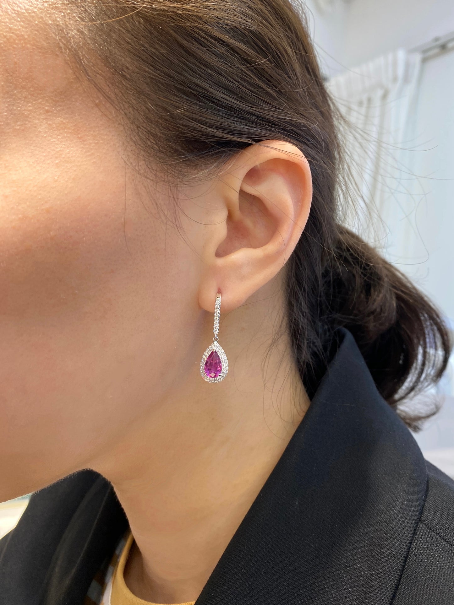 Natural Pink Sapphire 2.53ct Earrings