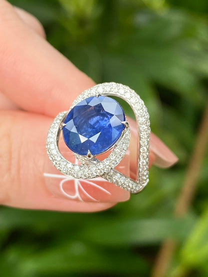 Natural Cornflower Blue Sapphire 4.29ct Ring