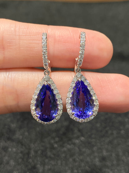 Natural Tanzanites 6.91ct Earrings