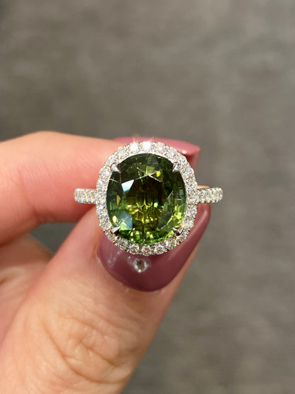 Natural Green Tourmaline 4.04ct Ring