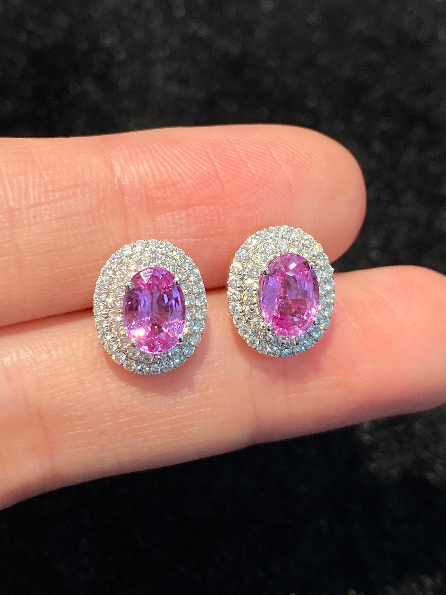 Natural Pink Sapphire 2.01ct Earrings