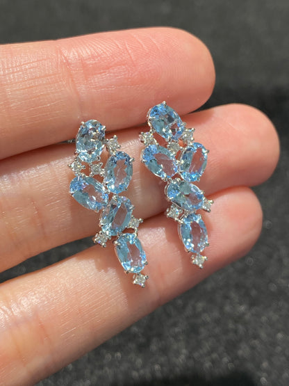 Natural Aquamarine Earrings 3.54ct