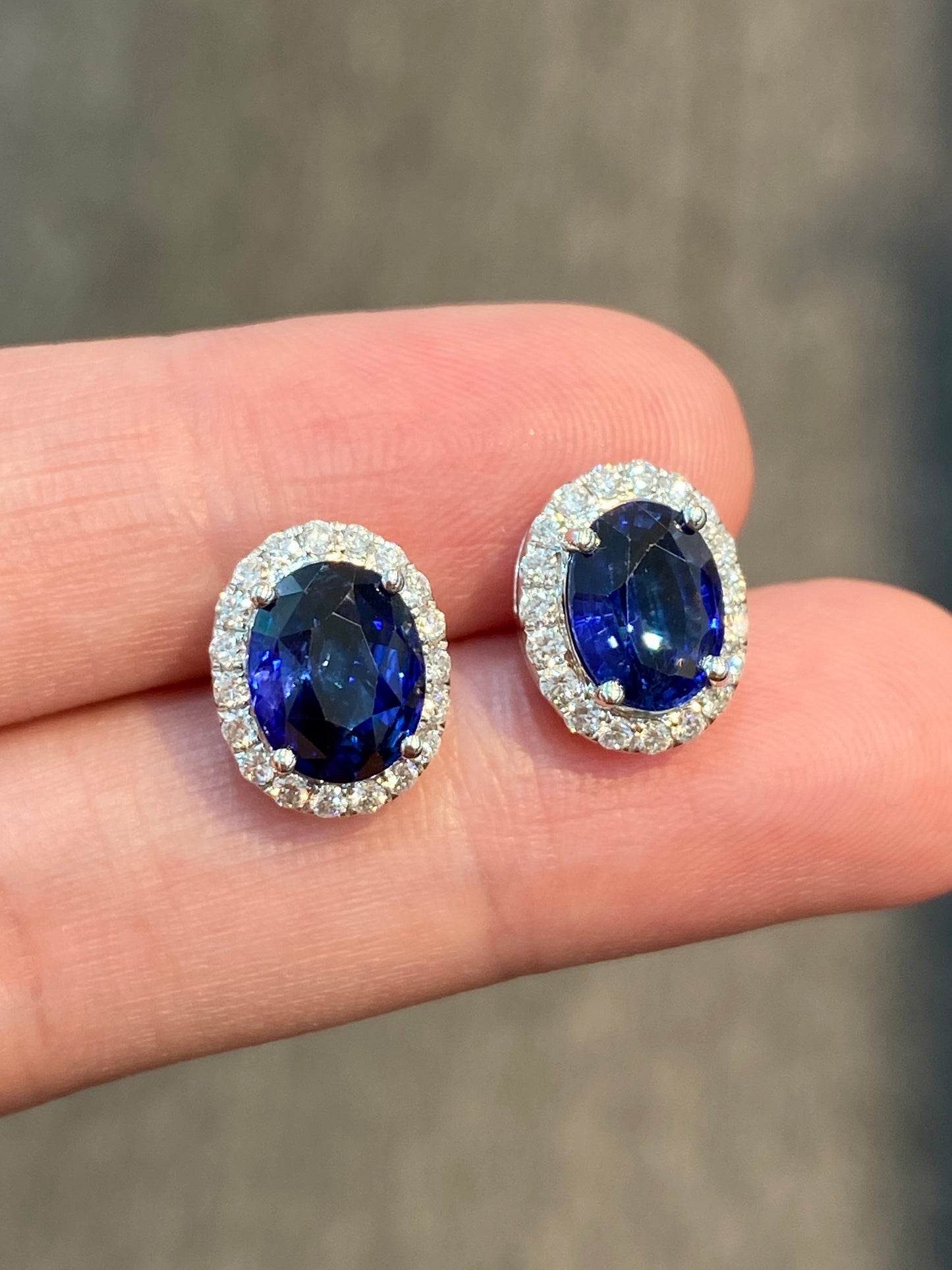 Natural Blue Sapphire Earrings 3.86ct