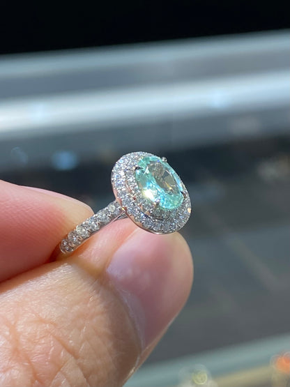 Natural Paraiba Tourmaline 0.88ct Ring
