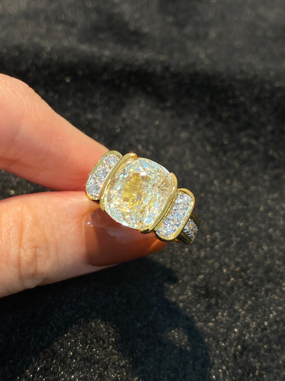 Natural Unheated Yellow Sapphire 10.56ct Ring