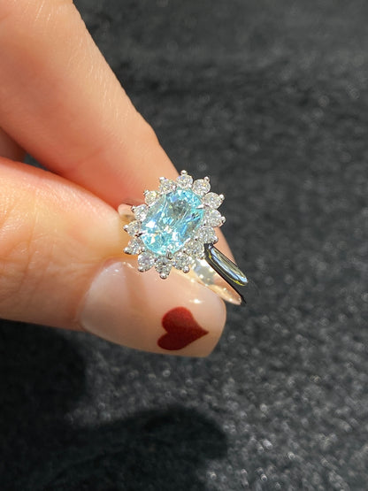 Natural Paraiba Tourmaline 0.97ct Ring