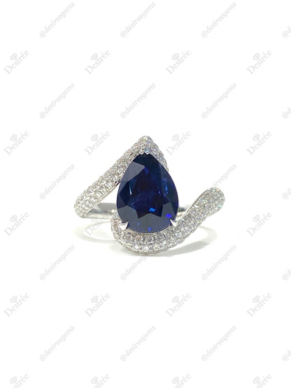Natural Royal Blue Sapphire 3.37ct Ring
