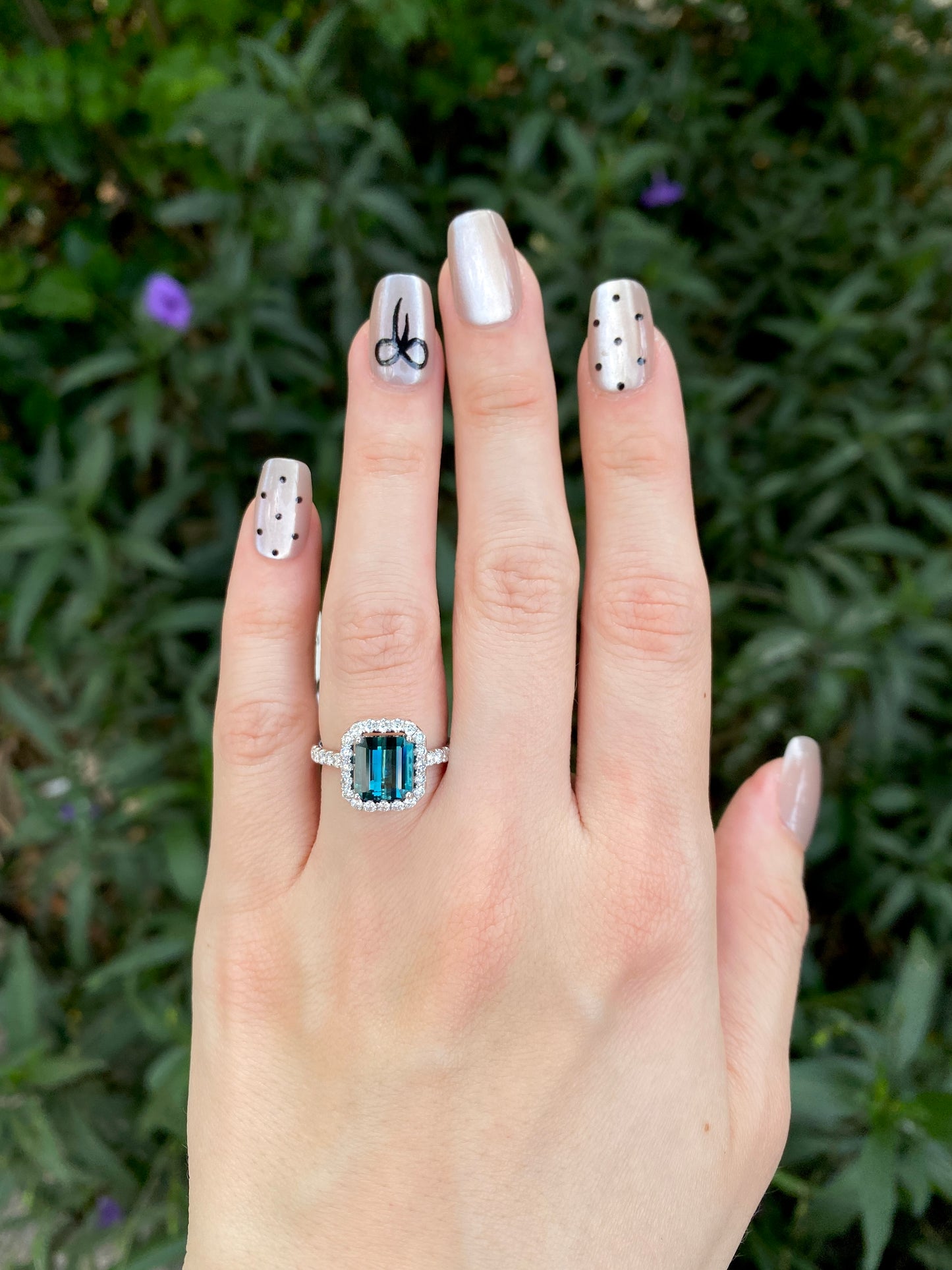 Natural Indicolite Blue Tourmaline 2.16ct Ring