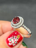 Natural Red Spinel 0.86ct Ring set with Natural Diamonds In 18K White Gold Singapore Gemstone Fine Jewelry
