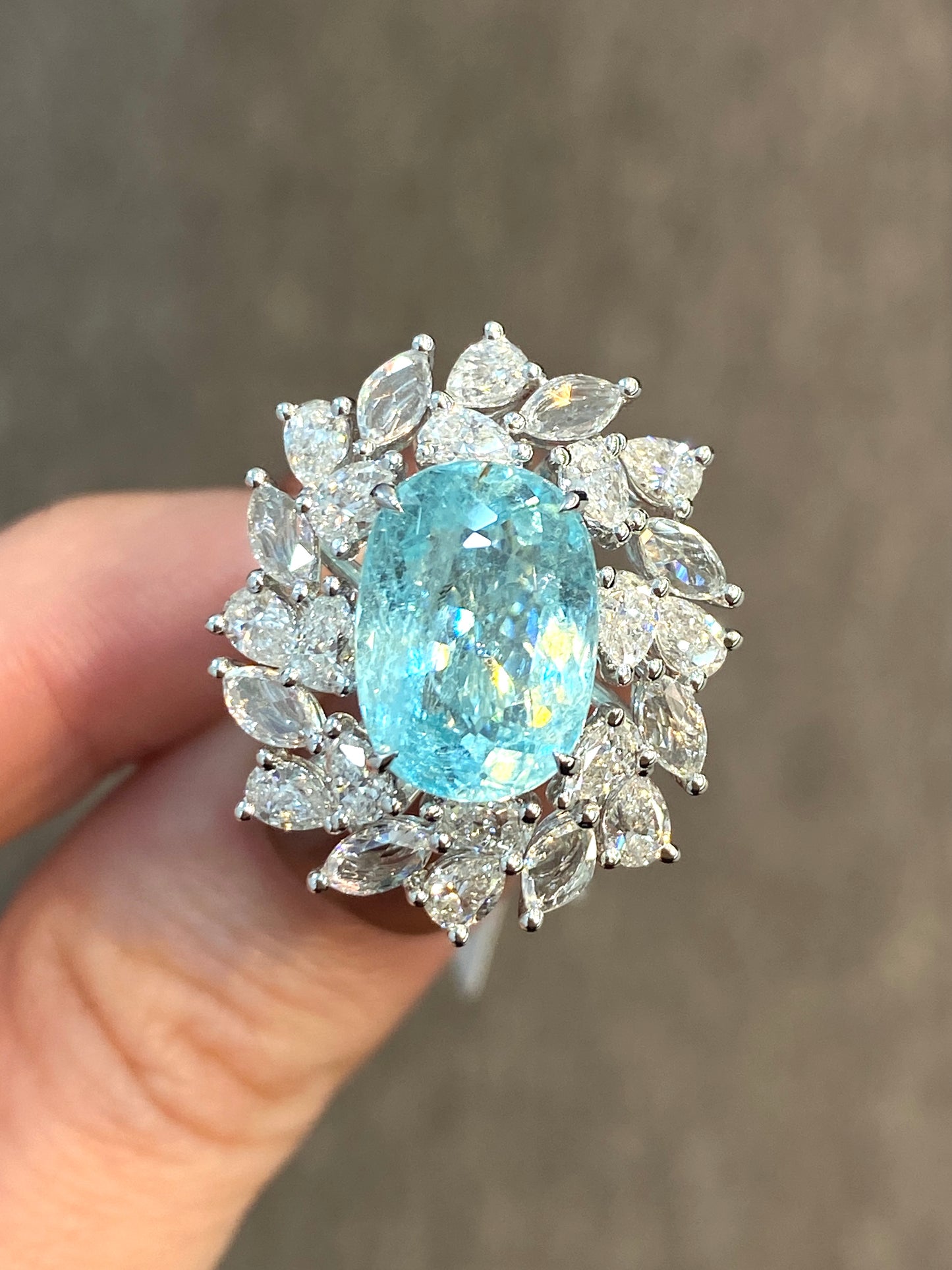 Natural Paraiba Tourmaline 5.74ct Ring