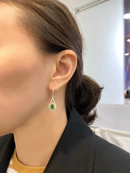Natural Green Garnet (Tsavorite) 2.14ct Earrings