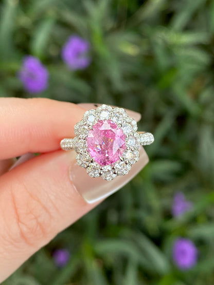 Natural Unheated Padparadscha Sapphire 2.54ct Ring