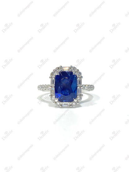 Natural Royal Blue Sapphire 4.19ct Ring